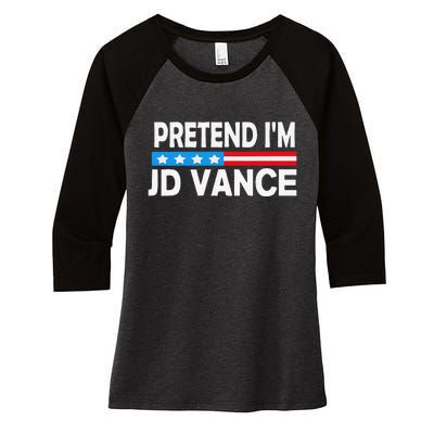 Pretend IM Jd Vance Funny Lazy Halloween Costume Gift Women's Tri-Blend 3/4-Sleeve Raglan Shirt