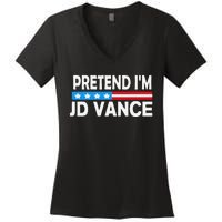 Pretend IM Jd Vance Funny Lazy Halloween Costume Gift Women's V-Neck T-Shirt