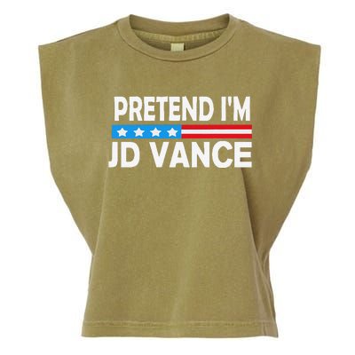 Pretend IM Jd Vance Funny Lazy Halloween Costume Gift Garment-Dyed Women's Muscle Tee