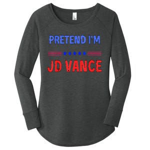 Pretend IM Jd Vance Funny Trump 2024 Lazy Halloween Costume Women's Perfect Tri Tunic Long Sleeve Shirt