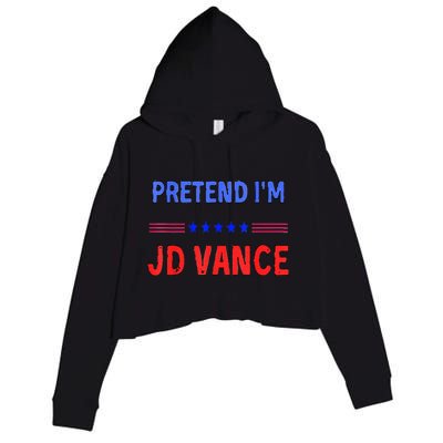 Pretend IM Jd Vance Funny Trump 2024 Lazy Halloween Costume Crop Fleece Hoodie