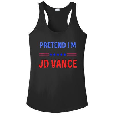 Pretend IM Jd Vance Funny Trump 2024 Lazy Halloween Costume Ladies PosiCharge Competitor Racerback Tank