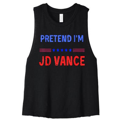 Pretend IM Jd Vance Funny Trump 2024 Lazy Halloween Costume Women's Racerback Cropped Tank