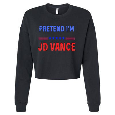 Pretend IM Jd Vance Funny Trump 2024 Lazy Halloween Costume Cropped Pullover Crew