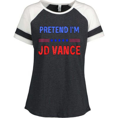 Pretend IM Jd Vance Funny Trump 2024 Lazy Halloween Costume Enza Ladies Jersey Colorblock Tee