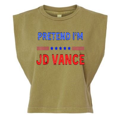 Pretend IM Jd Vance Funny Trump 2024 Lazy Halloween Costume Garment-Dyed Women's Muscle Tee