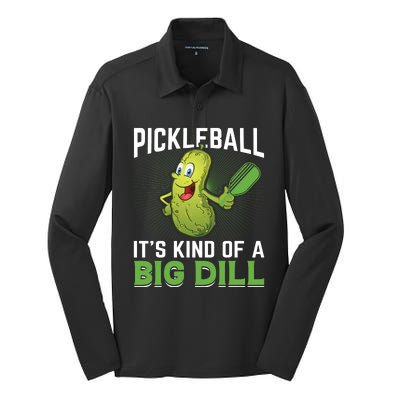 Pickleball It's Kind Of Big Dill Silk Touch Performance Long Sleeve Polo