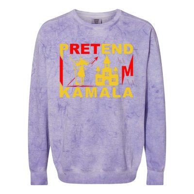 Pretend Im Kamala Witchy Madam President 2024 Colorblast Crewneck Sweatshirt