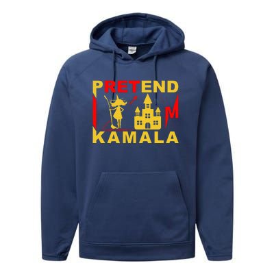 Pretend Im Kamala Witchy Madam President 2024 Performance Fleece Hoodie