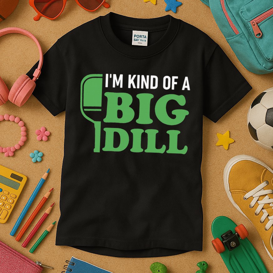 Pickleball I'm Kind of a Big Dill Kids T-Shirt