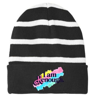 Pinky Im Ken I Am Ken Funny Enough Striped Beanie with Solid Band