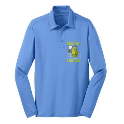 Pickle ItS Kind Of A Big Dill Funny Pickleball Paddleball Silk Touch Performance Long Sleeve Polo