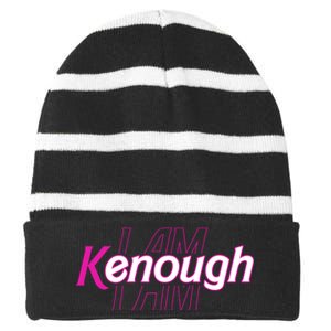 Pinky Im Ken I Am Kenough Funny Enough Striped Beanie with Solid Band