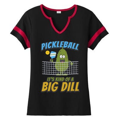 Pickleball ItS Kind Of A Big Dill Ladies Halftime Notch Neck Tee