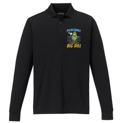 Pickleball ItS Kind Of A Big Dill Performance Long Sleeve Polo