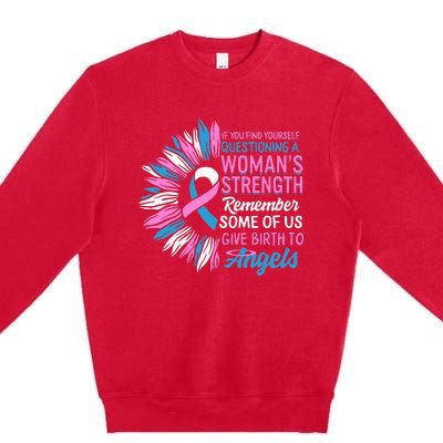 Pregnancy Infant Loss Awareness Strength Mommy of Angel Premium Crewneck Sweatshirt