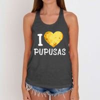 Pupusas I Love Pupusas Salvadorian Food Salvador Loroco Women's Knotted Racerback Tank