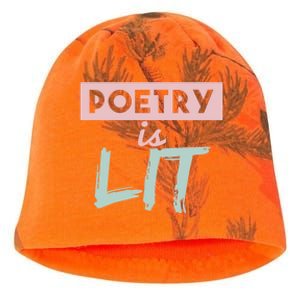 Poetry Is Lit Gift Poet Poetry Quotes Gift Kati - Camo Knit Beanie