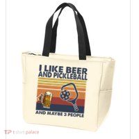 Pickleball I Like Beer LQT Zip Tote Bag