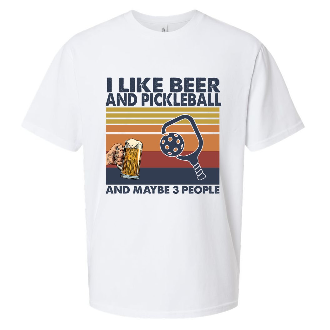Pickleball I Like Beer LQT Sueded Cloud Jersey T-Shirt