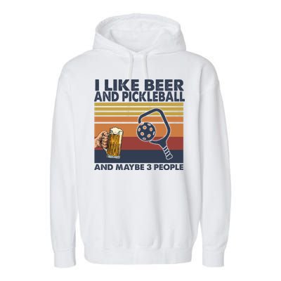 Pickleball I Like Beer LQT Garment-Dyed Fleece Hoodie