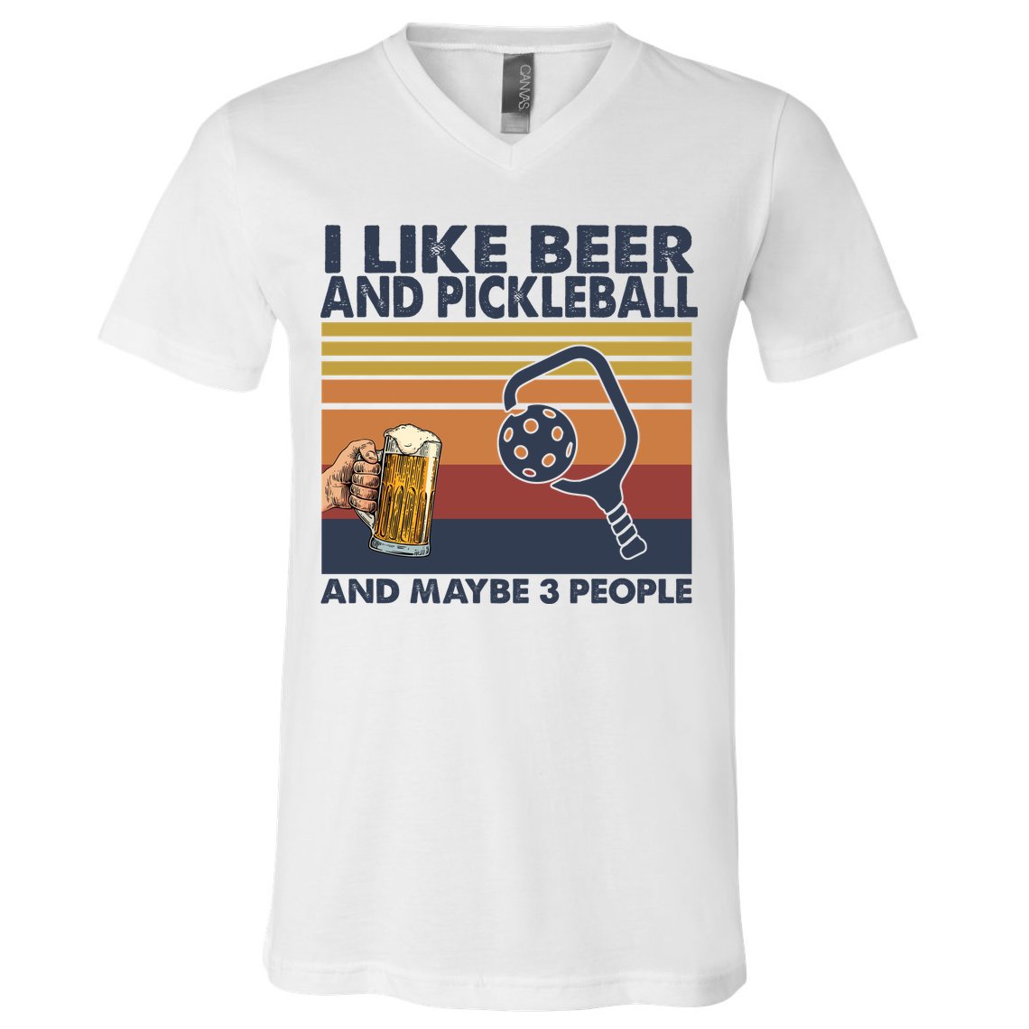 Pickleball I Like Beer LQT V-Neck T-Shirt