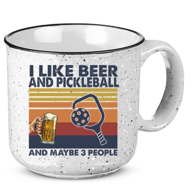 Pickleball I Like Beer LQT 15oz Campfire Ceramic Mug