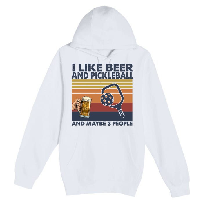 Pickleball I Like Beer LQT Premium Pullover Hoodie