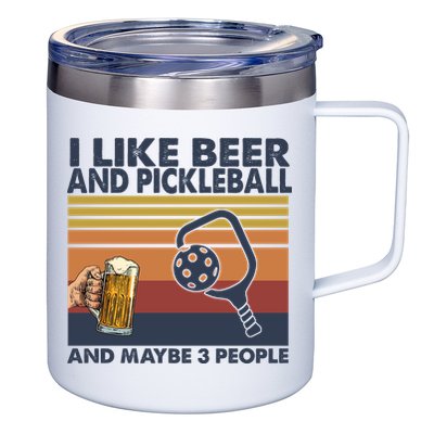 Pickleball I Like Beer LQT 12oz Stainless Steel Coffee Mug