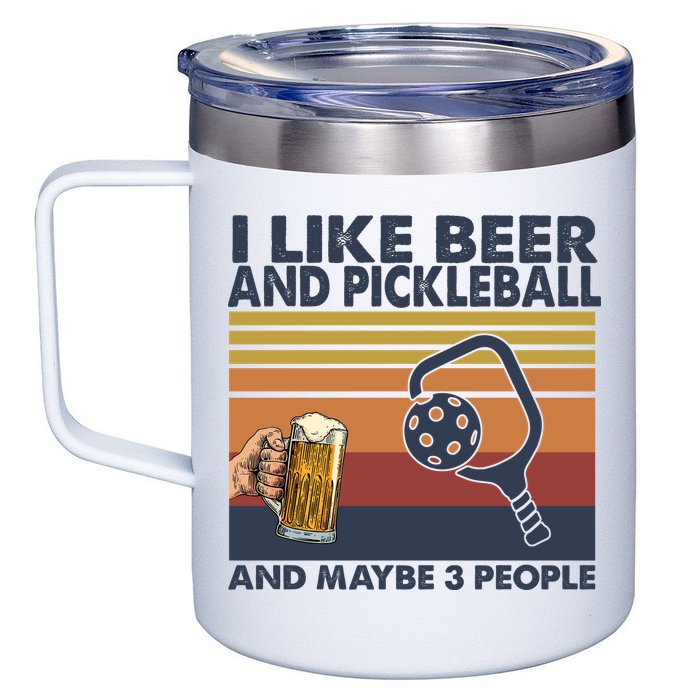 Pickleball I Like Beer LQT 12oz Stainless Steel Coffee Mug