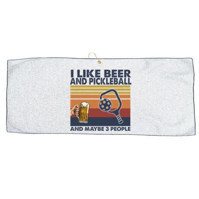 Pickleball I Like Beer LQT Large Microfiber Waffle Golf Towel
