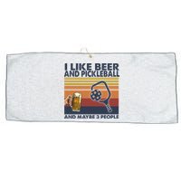 Pickleball I Like Beer LQT Large Microfiber Waffle Golf Towel