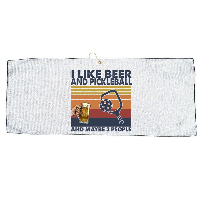 Pickleball I Like Beer LQT Large Microfiber Waffle Golf Towel