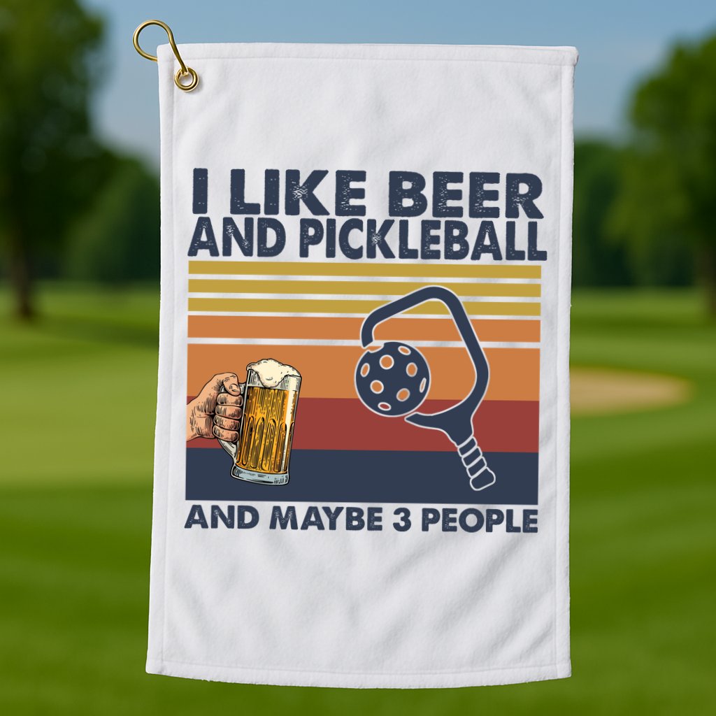 Pickleball I Like Beer LQT Golf Towel