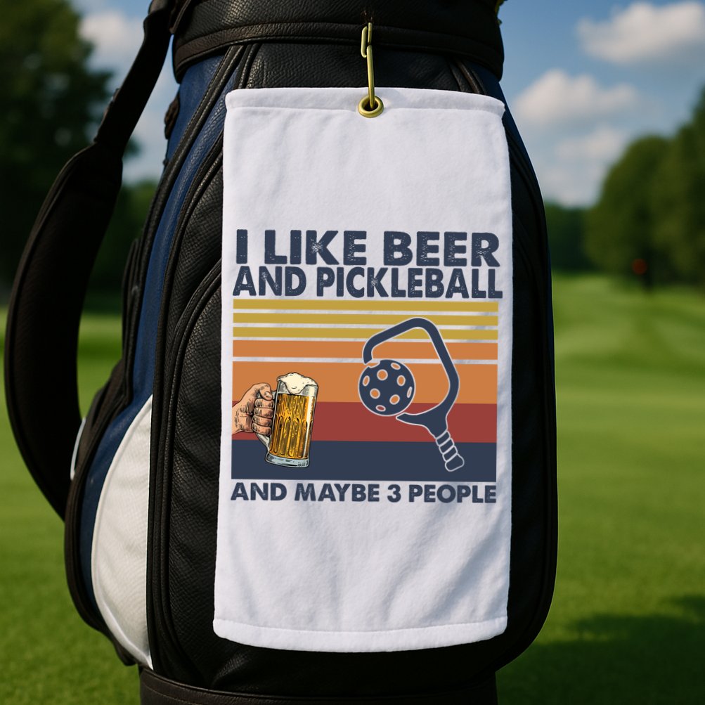 Pickleball I Like Beer LQT Golf Towel