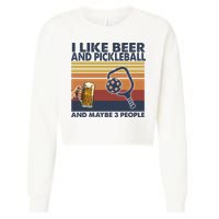 Pickleball I Like Beer LQT Cropped Pullover Crew