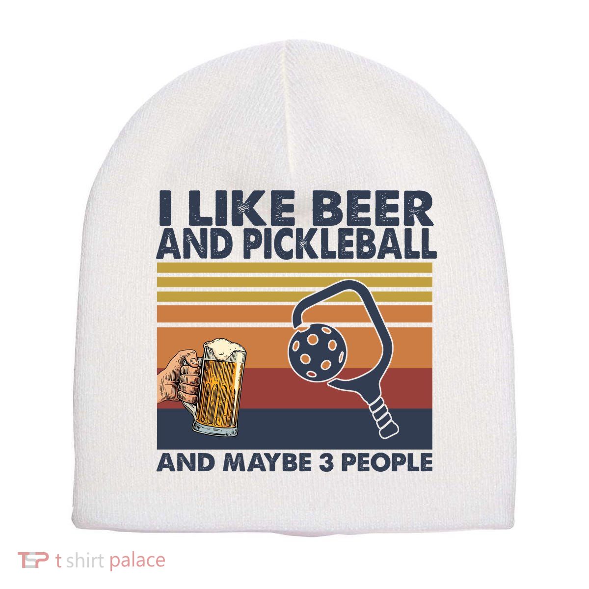 Pickleball I Like Beer LQT Short Acrylic Beanie