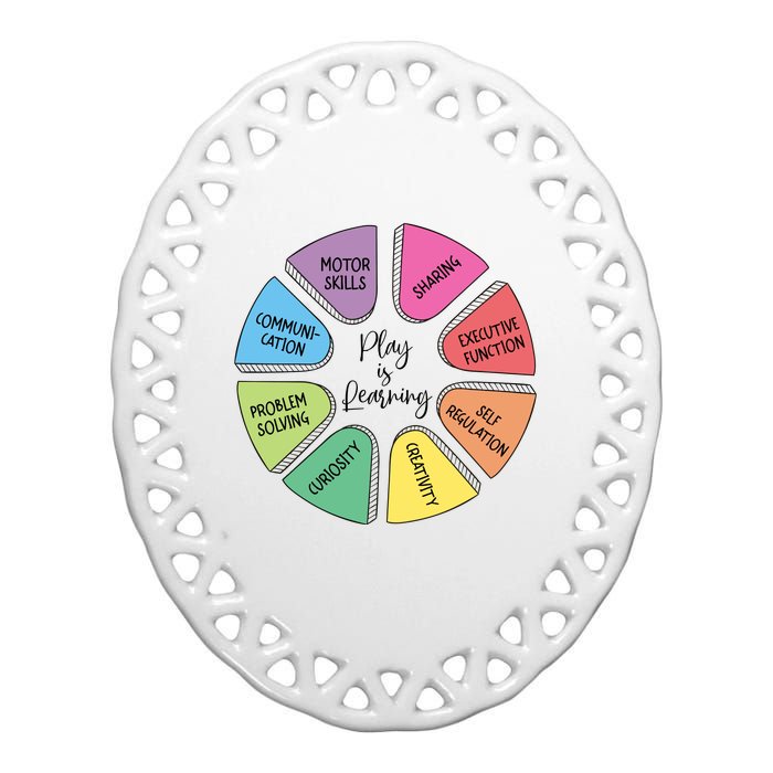 Play Is Learning Teacher Appreciation Ceramic Oval Ornament