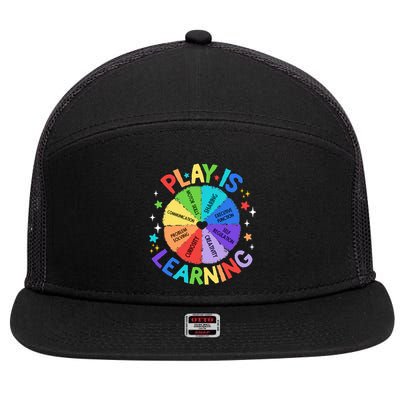 Play Is Learning Teachers Preschool Kindergartner 7 Panel Mesh Trucker Snapback Hat