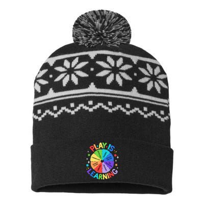 Play Is Learning Teachers Preschool Kindergartner USA-Made Snowflake Beanie