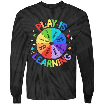 Play Is Learning Teachers Preschool Kindergartner Tie-Dye Long Sleeve Shirt