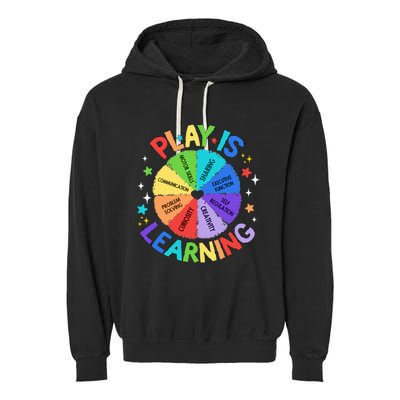 Play Is Learning Teacher Kindergarten Garment-Dyed Fleece Hoodie