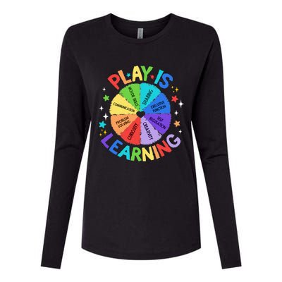 Play Is Learning Teacher Kindergarten Womens Cotton Relaxed Long Sleeve T-Shirt