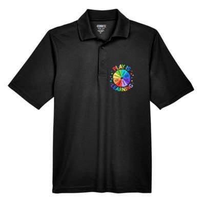 Play Is Learning Teacher Kindergarten Men's Origin Performance Pique Polo