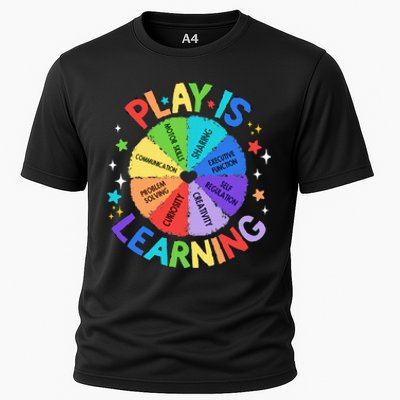 Play Is Learning Teacher Kindergarten Cooling Performance Crew T-Shirt