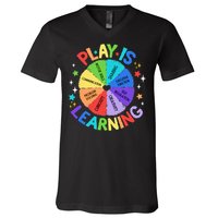 Play Is Learning Teacher Kindergarten V-Neck T-Shirt