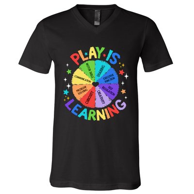 Play Is Learning Teacher Kindergarten V-Neck T-Shirt