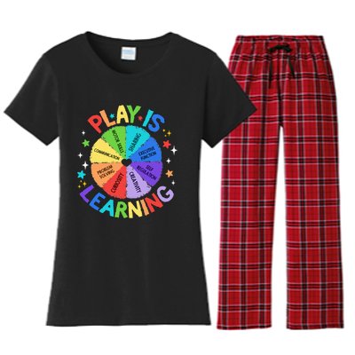 Play Is Learning Teacher Kindergarten Women's Flannel Pajama Set