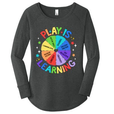 Play Is Learning Teacher Kindergarten Women's Perfect Tri Tunic Long Sleeve Shirt