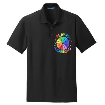 Play Is Learning Teacher Kindergarten Dry Zone Grid Polo